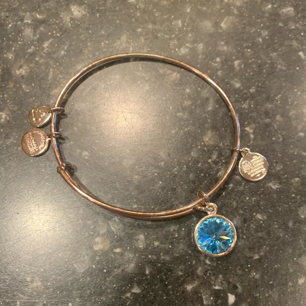 Alex and Ani aquamarine birthstone bracelet!